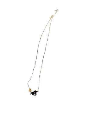 Betsey Johnson Two-Tone Horse and Heart Pendant Necklace